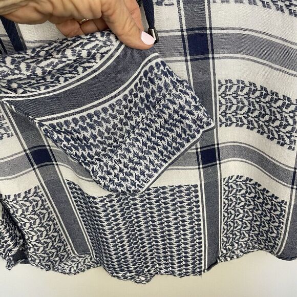 Rails Lily Tunic Top Womens Large Blue Geometric Lace Up Oversized Boho Beach - Picture 5 of 11